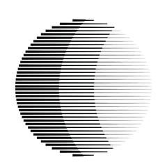 Lines in Semi Circle Form .  Vector Illustration .Technology round. Moon Logo . Design element . Abstract Geometric shape .