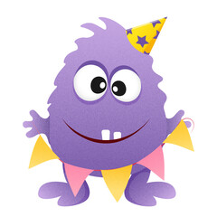 Colorful cute monster. Funny cartoon character. Vector illustration.