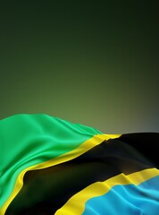 Fototapeta na wymiar Abstract Tanzania Flag 3D Render (3D Artwork)
