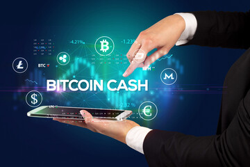 Close-up of a touchscreen with inscription