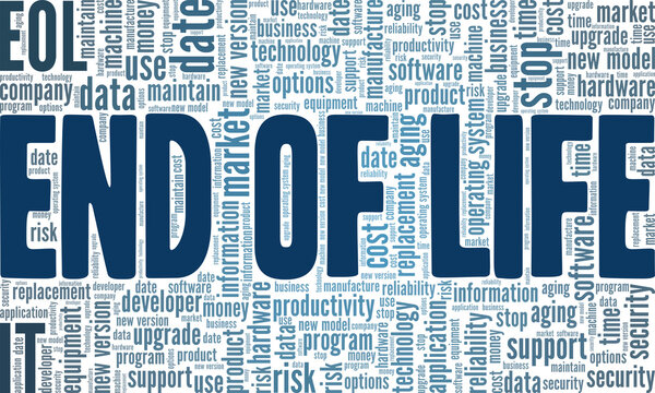 Technological End of Life vector illustration word cloud isolated on white background.