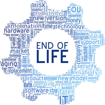 Technological End of Life vector illustration word cloud isolated on white background.