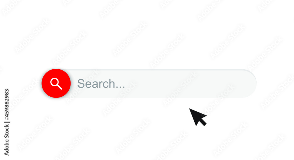 Poster internet search frame with pointer isolated vector web element. web site icon. concept website templ