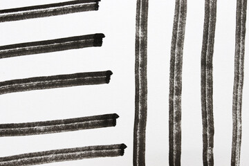 various pencil strokes isolated on white paper