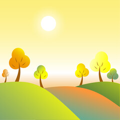 Autumn Landscape. Vector illustration