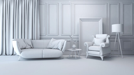 Room interior with Wall Background. 3D rendering ,3D illustration	