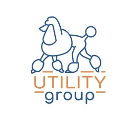 Utility group logotype in modern outlined style. Editable vector illustration