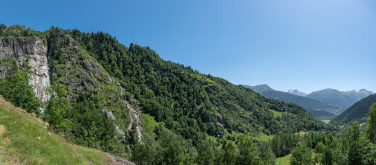 Landscape between Bellwald and Aspi-Titter suspension bridge