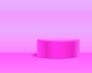 Pink platform for product display. 3d rendering