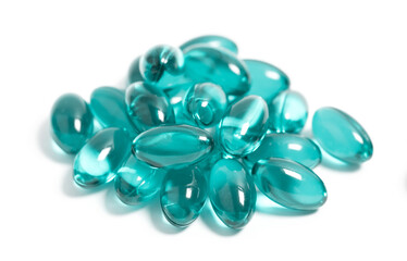 Medicinal capsules for female and male health, biodegradable supplements and vitamins for heart health and contraceptives isolated on white background, pills and medications