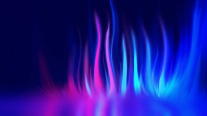 Dark abstract futuristic background. Ultraviolet neon glow, blurred geometric lines. Digital blank template