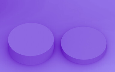 Abstract 3d purple violet color cylinder podium minimal studio background.
