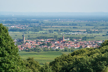 Obraz premium Small village at the southern wine route in Rhineland-Palatinate