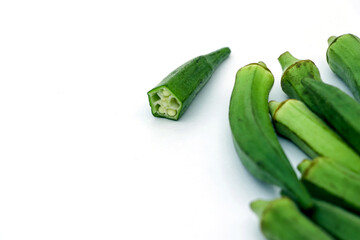 Raw okra or ladyfingers