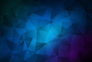 Dark Pink, Blue vector triangle mosaic background.
