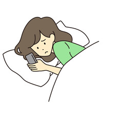 スマホを見る女性