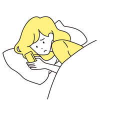 スマホを見る女性