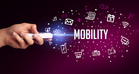 hand holding wireless peripheral concept