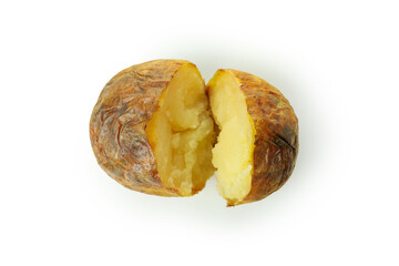Tasty baked potato isolated on white background