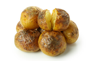 Tasty baked potato isolated on white background