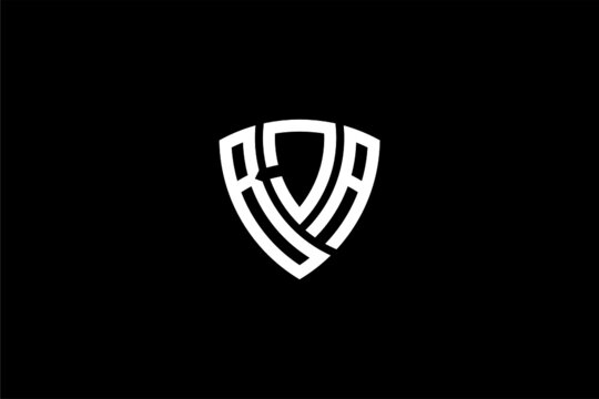 BJA creative letter shield logo design vector icon illustration