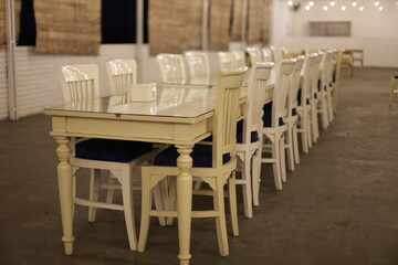 table and chairs in a restaurant