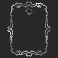 Watercolor frame with sun silver.