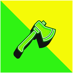 Axe Green and yellow modern 3d vector icon logo