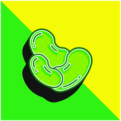 Bean Green and yellow modern 3d vector icon logo