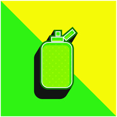 Bathroom Bottle Container Of Rounded Rectangular Black Shape Green and yellow modern 3d vector icon logo