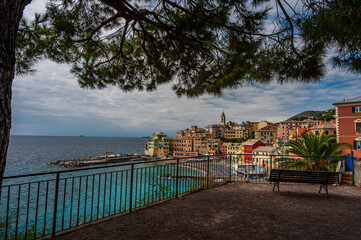 The fishing village of Bogliasco, Italy