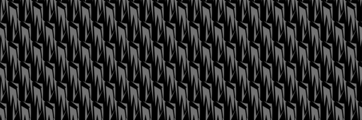 Abstract background pattern with geometric elements on black background. Seamless pattern, texture. Vector image