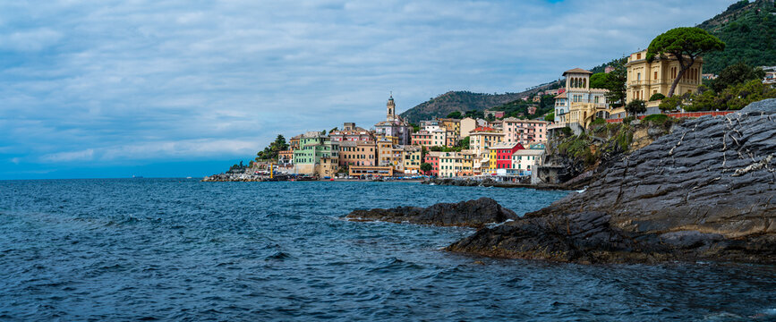 The fishing village of Bogliasco, Italy