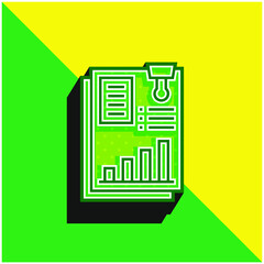 Annual Report Green and yellow modern 3d vector icon logo