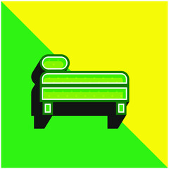 Bed Green and yellow modern 3d vector icon logo