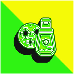 Antibacterial Gel Green and yellow modern 3d vector icon logo