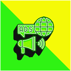 Advertising Green and yellow modern 3d vector icon logo