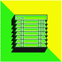 Blinds Green and yellow modern 3d vector icon logo