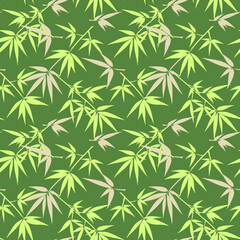 Seamless pattern of bamboo tree silhouettes. 