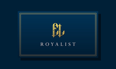 Royal vintage intial letter EL logo.