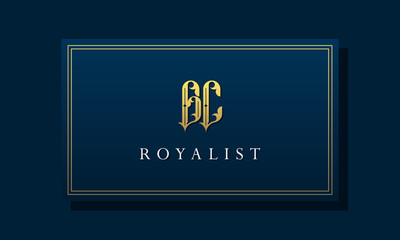Royal vintage intial letter GC logo.