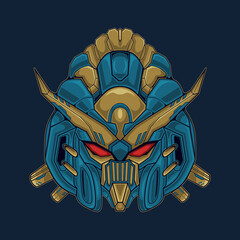 Elegant robot head illustration