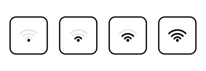 wi-fi icon set, wi-fi signal icon set, wi-fi symbol