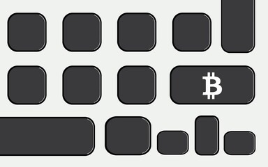 Bitcoin, symbole de la cryptomonnaie sur une touche d'ordinateur