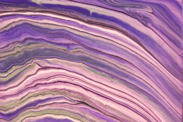 Abstract fluid art background pink and purple colors. Liquid marble. Acrylic painting on canvas with violet gradient.