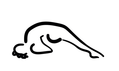 stylish concise sketches depicting yoga poses