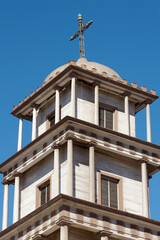 Church tower of the Cathedral of Copiapo at main square, Chile