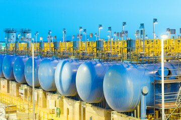 The reverse osmosis equipment in a desalination plant.