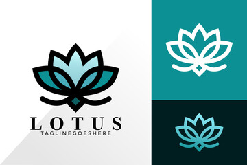 Flower Lotus Medical Logo Vector Design, Creative Logos Designs Concept for Template
