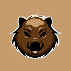 wombat face illustration. can be used for esport logo